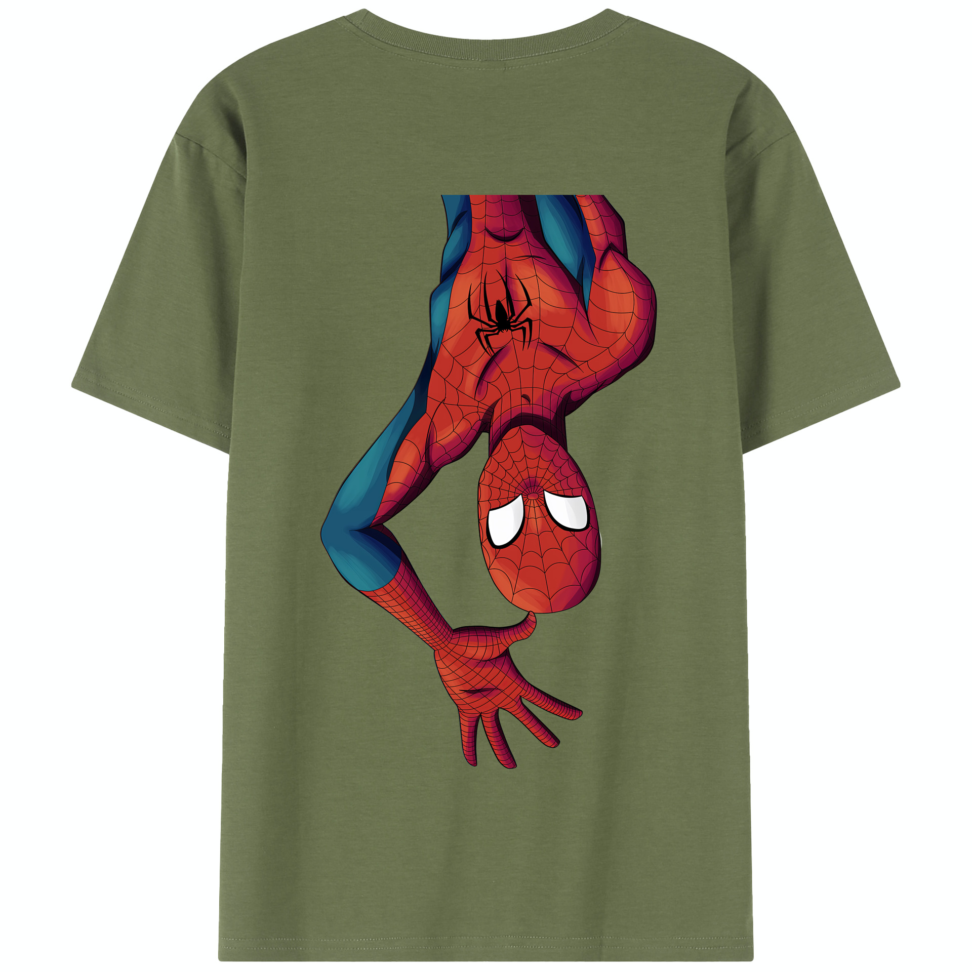 （画像用） Spider Man スパイダーマン 綿100％半袖Tシャツ（背面プリント）